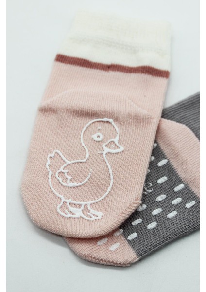 Bistyle Hayvan Figür Kaymaz Kız Soket Çorap 2'Li BS10120 Gri fırsatları