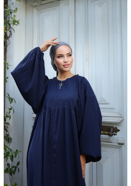 Ankanoor Lacivert Balon Kolu Oversize Ferace ANKA255031 fiyatları