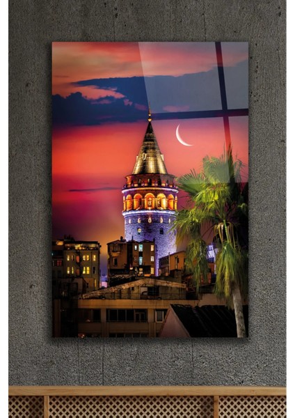 Galata Tower Dekoratif Cam Tablo