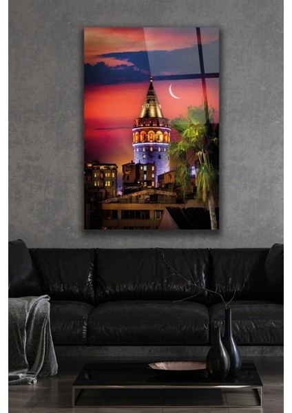 Galata Tower Dekoratif Cam Tablo modelleri