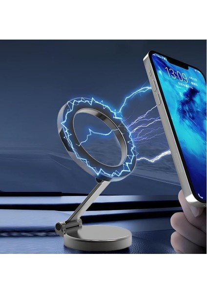 Manyetik Araç Içi Telefon Tutucu – Uyumlu, 360° Dönebilen, Güçlü Mıknatıs, 3m Yapışkan, Ayarlanabilir Kol, ve Için Uygun
