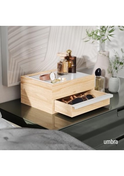 Twitter Tasarım Takı Kutusu Modern Takı Kutusu Secret Çatı Yüzükler, Bileklikler, Kolyeler, Küpeler ve Aksesuarlar Için, Ahşap/metal, Beyaz /, Büyük fiyatları