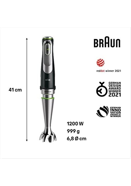 Multiquick 9 Mq 9147X El Mikseri – Powerdrive ve Splashcontrol Ile, Püre Yapma Çubuğu, Sebze Ezici, Mikser, Parçalayıcı ve Çırpma Teli, 1200 Watt, Siyah/paslanmaz Çelik modelleri