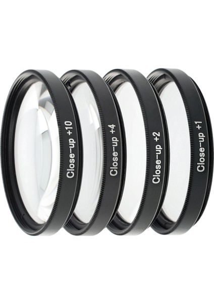 52MM Close-Up Filtre Seti – 4’lü (+1, +2, +4, +10) | Optik Cam, Metal Çerçeve, Taşıma Çantalı
