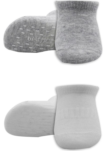 Bistyle 2'Li Sneakers Kaymaz Basic Penye Çorap BS20103 Gri Beyaz fiyatları