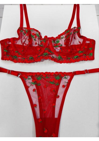 Cherry Transparan Sütyen Takımı modelleri