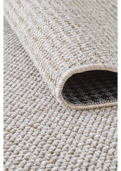 Crystal Bej ve Krem Renk Efektli Kaymaz Taban Silinebilir Bukleli Halı