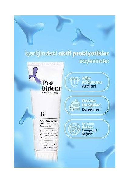 Probident Aktif Probiyotik Doğal Florürsüz Diş Macunu Üzüm Çekirdeği Özüt Ilaveli Ağız Kokusu modelleri