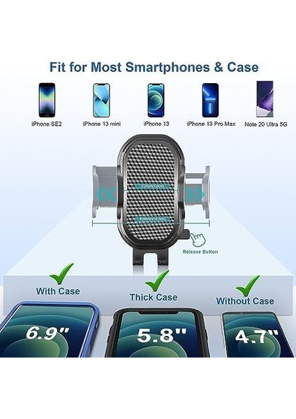 Otomatik Klipsli Araba Telefon Tutucu Ayarlanabilir Cam ve Torpido Için Yüksek Kalite Tutucu fiyatları