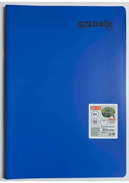 A4 80 Yaprak Çizgili Pp Kapak Dikişli Defter Lacivert