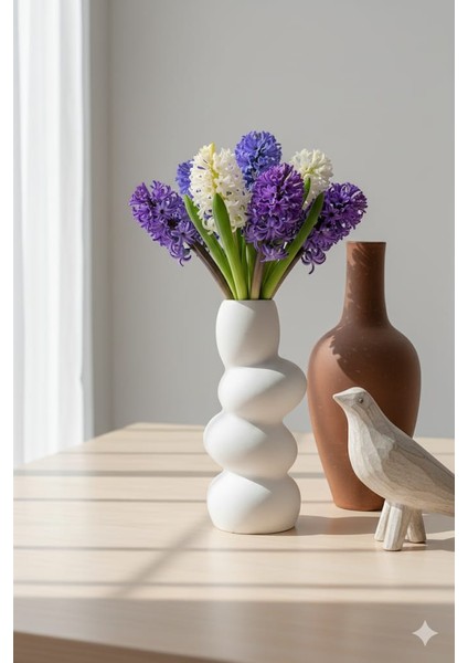 Mini Çakıl Taşı Dekoratif Vazo Taş Yığın Vazosu El Yapımı Bohem Tarz