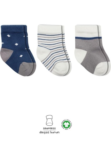 Bistyle 3'Lü Penye Erkek Soket Çorap BS10111 İndigo