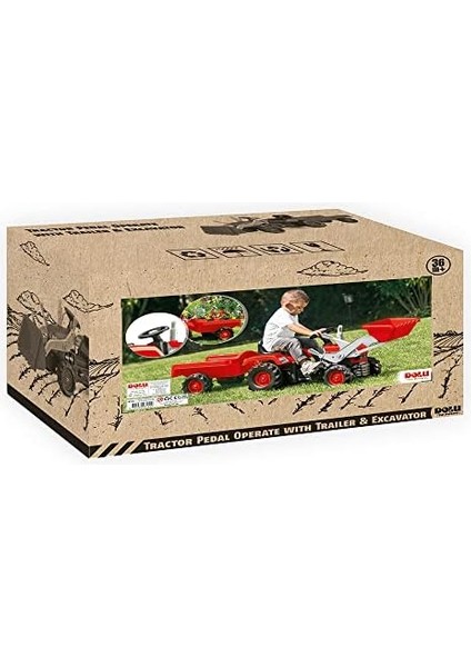 Römorklu Kepçeli Traktör Pedallı, Kırmızı fiyatları