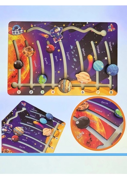 Hareketli Gezegenler Uzay Macerası Ahşap Oyuncak Eğitici ve Eğlenceli Oyuncak modelleri