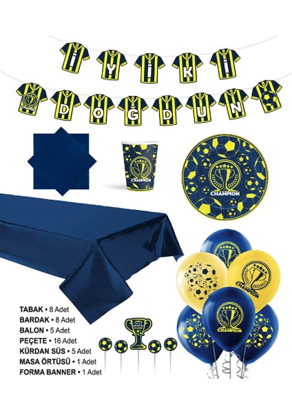 Champion Sarı Lacivert Kutlama Seti fiyatları