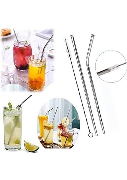 2'li Paslanmaz Çelik Pipet, Temizleme Fırçası, Metal Pipet fiyatları