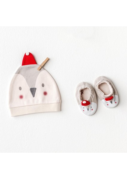 Andywawa AC25348 Penguin Bebek Şapka Takım Ekru