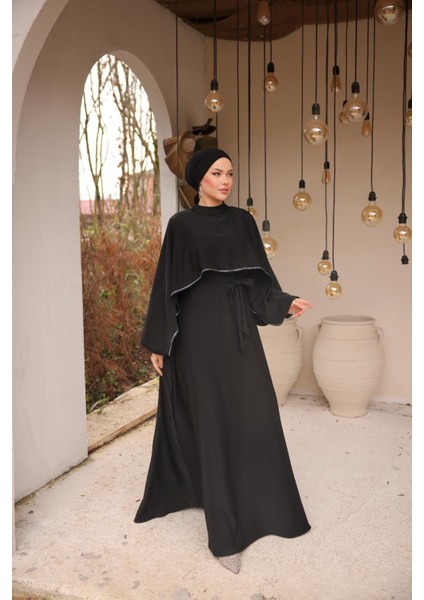 Ankanoor Siyah Taşlı Yarasa Kol Abiye ANKA255066 fiyatları