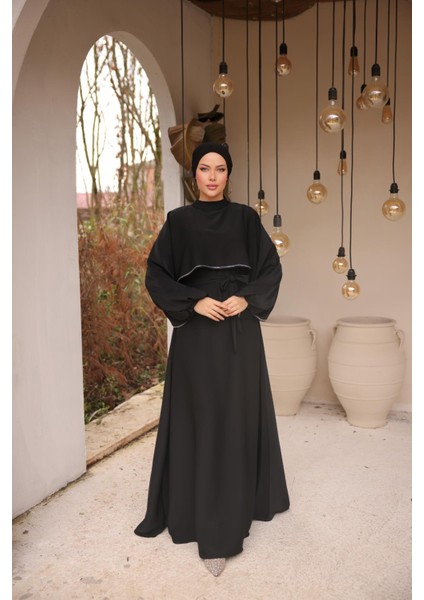 Ankanoor Siyah Taşlı Yarasa Kol Abiye ANKA255066 modelleri