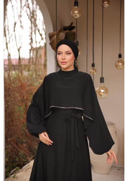 Ankanoor Siyah Taşlı Yarasa Kol Abiye ANKA255066 indirimleri