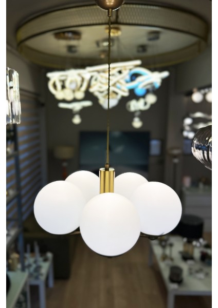 Globe Golden Up PENTA BEYAZ Cam Avize