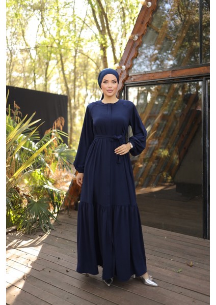 Ankanoor Lacivert Gizli Patlı Ferace ANKA255020