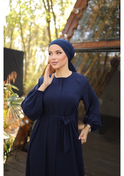 Ankanoor Lacivert Gizli Patlı Ferace ANKA255020