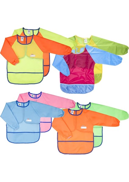 Önlüğü Su Geçirmez Uzun Kollu Cepli Yıkanabilir Karışık Renk