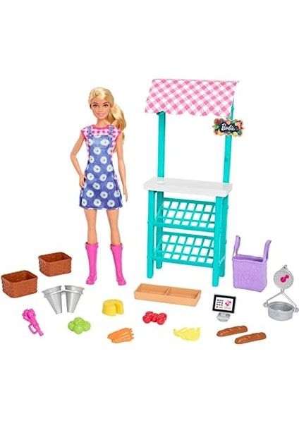 Çiftçi Pazarı Oyun Seti - Sarı Saçlı Bebek, Bebek, Tezgah, Kasa, Sebzeler, Ekmek, Çiçekler ve Çok Daha Fazlasıyla Çiftçi Pazarı Oyun Seti, 3 Yaş ve Üzeri, HCN22 fiyatları