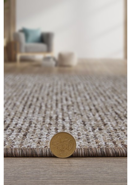 Crystal Kahve ve Bej Renk Efektli Kaymaz Taban Silinebilir Bukleli Halı indirimleri