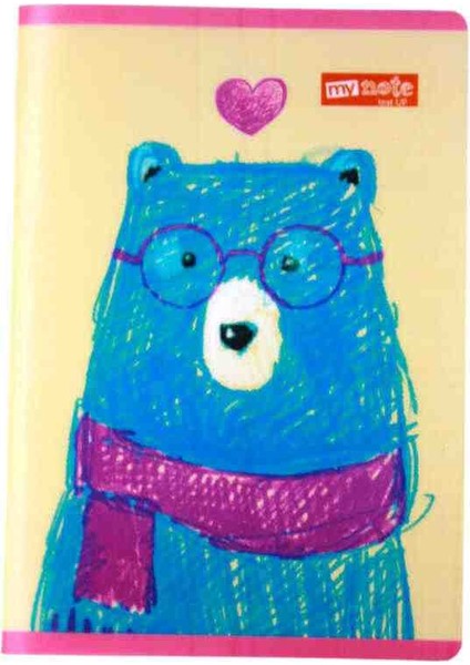 Ayı Desenli A4 80 Yaprak Çizgili Pp Kapak Dikişli Defter