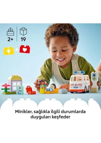 Town Ambulans ve Sürücü 10447-2 Yaş ve Üzeri Çocuklar Için Eğitici ve Yaratıcı Oyuncak Yapım Seti (19 Parça) modelleri