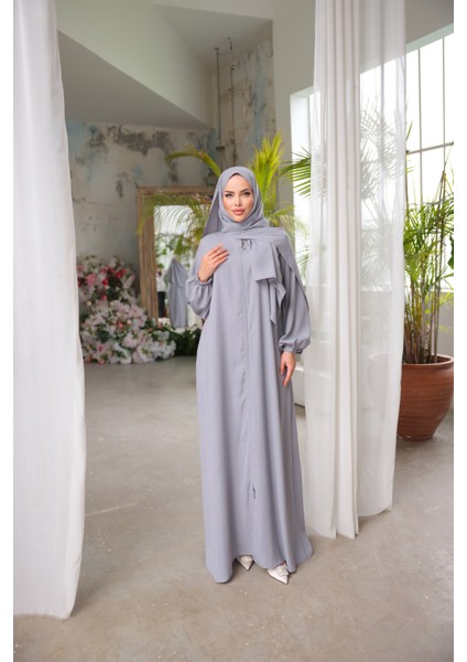 Ankanoor Gri Medine Ipeği Şallı Namaz Elbisesi ANKA255047 fiyatları
