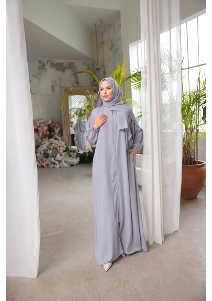 Ankanoor Gri Medine Ipeği Şallı Namaz Elbisesi ANKA255047 modelleri