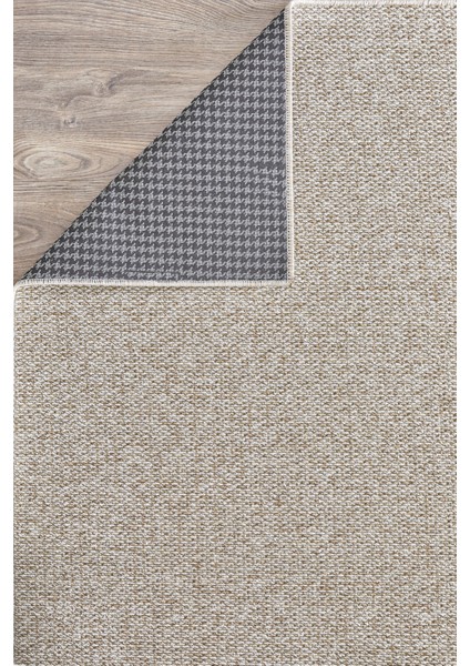 Crystal Bej ve Krem Renk Efektli Kaymaz Taban Silinebilir Bukleli Halı