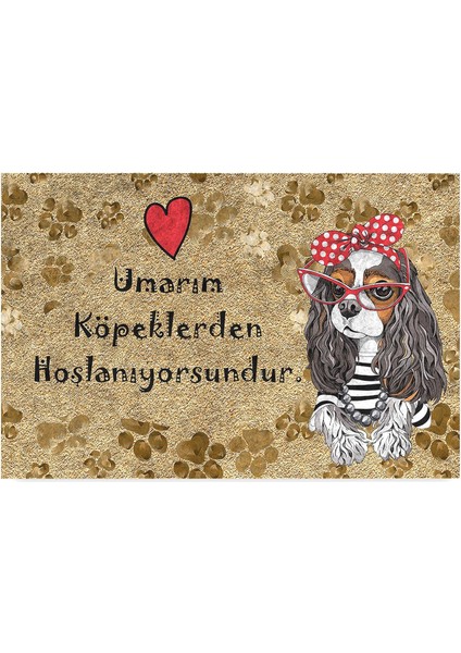 Tasarımlı Dekoratif Kapı Önü Paspas, Dış Mekan/ev Içi/ /mutfak/yatak Odası/giriş Paspasları (Umarım Köpeklerden Hoşlanıyorsundur, 45X70)