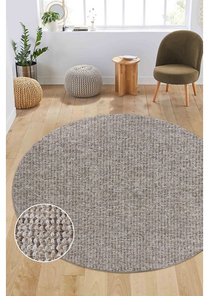 Crystal Kahve ve Bej Renk Efektli Kaymaz Taban Silinebilir Bukleli Halı