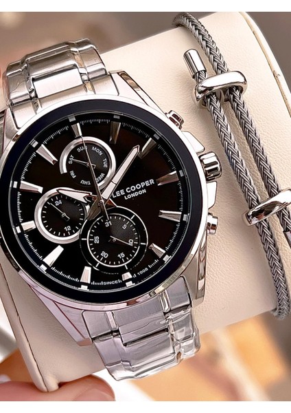 Premium Nişan ve Damatlara Özel 2 Yıl Garantili 5 Atm Erkek Kol Saati+Bileklik E08249.350