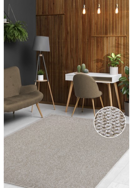 Crystal Bej ve Krem Renk Efektli Kaymaz Taban Silinebilir Bukleli Halı fiyatları