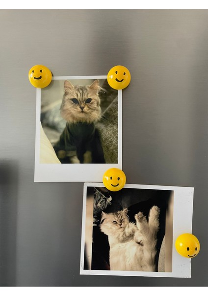 4’lü Smiley Magnet Seti | Sarı Gülücük Buzdolabı Magnetleri – Dekoratif ve Eğlenceli El Yapımı