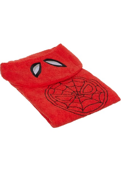 Spiderman Lisanslı Karakter BASKILI%100 Pamuk Bebek Havlu Panço, Çok Renkli, 75X130 cm