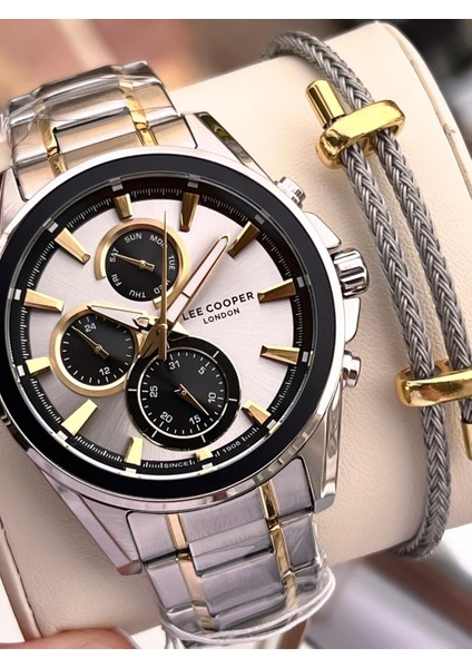 Premium Nişan ve Damatlara Özel 2 Yıl Garantili 5 Atm Erkek Kol Saati+Bileklik E08249.230