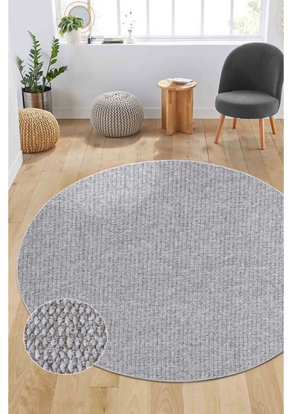 Crystal Gri Tonlarda Renk Efektli Kaymaz Taban Silinebilir Bukleli Halı