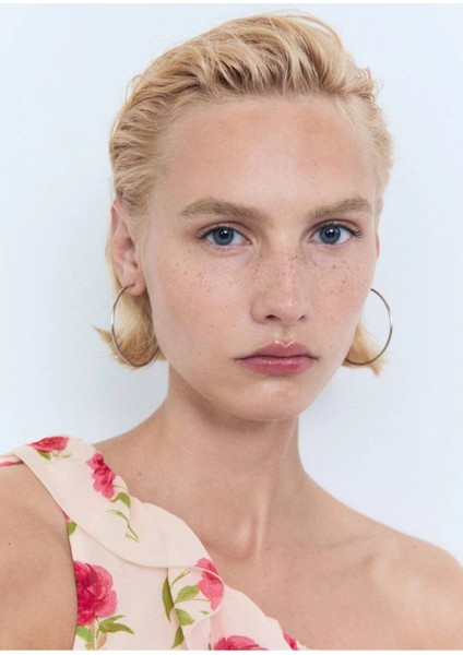 Çiçekli Fırfırlı Elbise