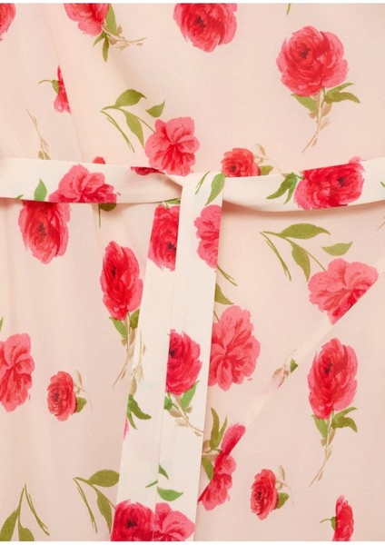 Çiçekli Fırfırlı Elbise