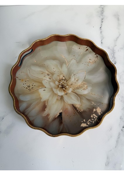 Claret Red Yuvarlak Tepsi