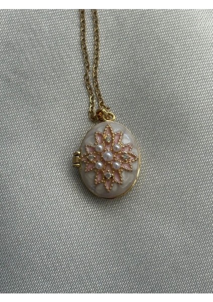 316L Çelik Çiçek Desenli Boncuklu Açılır Madalyon Kolye-Içine Fotoğraf Koyulabilir Şık Model fırsatları