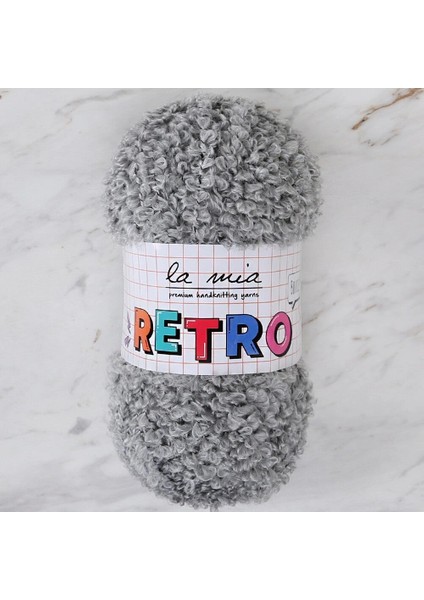 La Mia Retro Gri El Örgü Ipi - LM6805