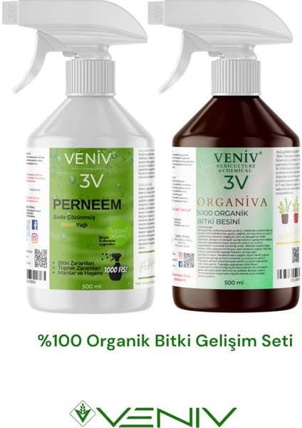 3V Perneem- Neem Yağı Içeren | Organiva - %100 Organik + Besin- Tüm Bitkiler-Haşereler