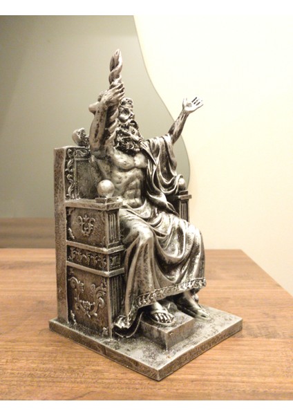 Tahtında Oturan Zeus Biblo Heykel Ev Dekor Tasarım Hediyelik modelleri